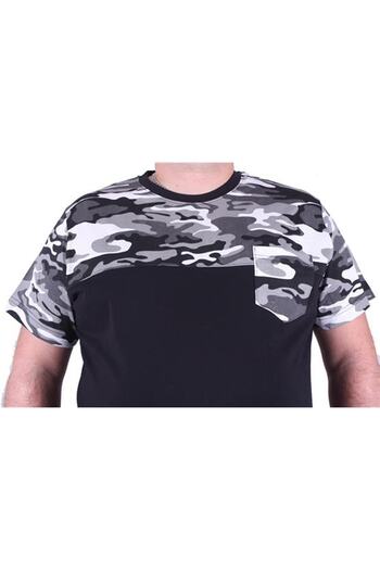 Starbattal Large Size Men's Camouflage T-Shirt with Pockets 23145 Fume