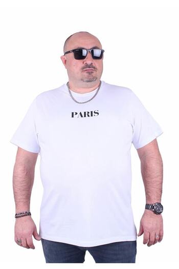 Starbattal Μπλουζάκι με λαιμόκοψη σε μεγάλο μέγεθος Paris 23105 Λευκό