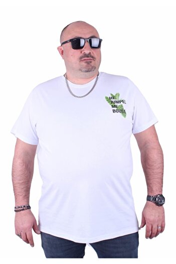 MocGrande Plus Size Crew Neck T-Shirt Jumpel 23109 White