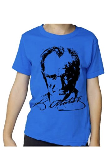 parypary Atatürk Karakalem Imzalı Kısa Kol Tişort T-shirt