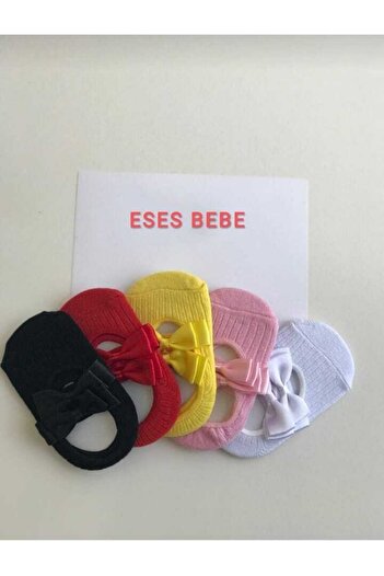 ESES BEBE Kız Bebek Renkli Babet Çorap 5 Li Kız Bebek Çocuk