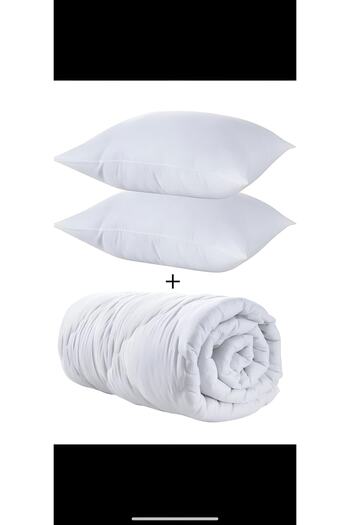 Şahinhome Double Duvet Set 2 Pieces Zippered 100% Bead Silicone Pillow 50X70 cm
