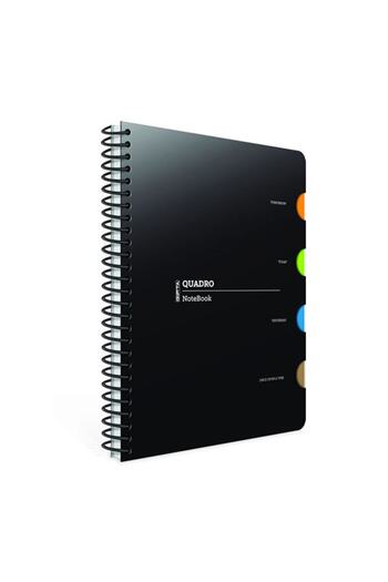 Gıpta Quadro Spiral 4 Separators Pp Cover Lined Notebook 2907