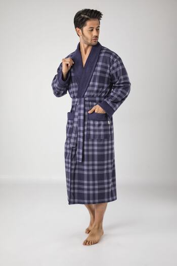 Nuşa Şalyaka Checkered Mayer Men's Dressing Gown