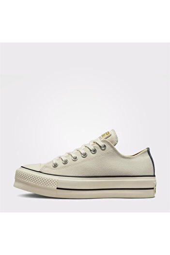 Converse Chuck Taylor All Star Lift Platform Denim Fashion Sneaker Daily Canvas Shoe Cream A0382