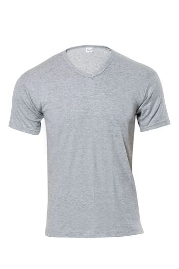 Anıt 3 Pieces, Men's V-Neck Short Sleeve Undershirt Ribbed Fabric 100% Cotton (ribbed) Gray