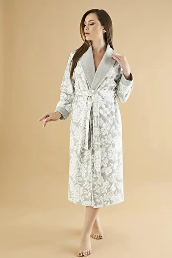 Nuşa Jacquard Lakoste Bamboo Cotton Dressing Gown