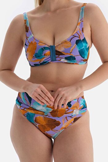 Dagi Lila - Petrol Yeşili Korseli Toparlayıcı Bikini Üst