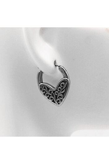 Viking Vintage Heart Boutique Design Snap Ring Biker 316l Steel Men's Earrings