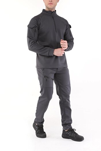 GHASSY CO. Erkek Su ve Rüzgar Geçirmez Ripstop Military Tactical Army Combat Yarım Fermuarlı Mont
