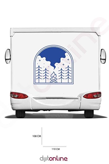 Dijitonline Autocolant pentru rulotă - Autocolant foc - Autocolant natură - 110x108 Cm