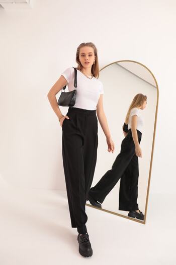 Kaktüs Moda Camisole Fabric Short Sleeve Basic White Women's Blouse