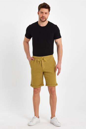 Mad&Calf Men's Waffle Regular Fit Casual Bermuda Shorts