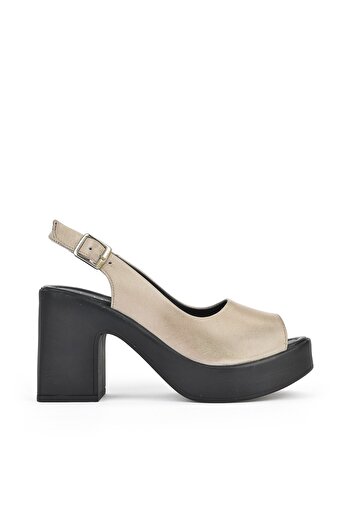 Ziya Genuine Leather Women's Heeled Sandals -141992Z28003 Ice