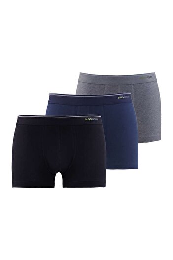 Blackspade Men's, Anthracite, Short, Cotton 3-Piece Boxer Set