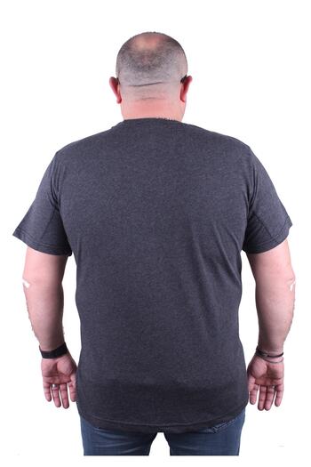 Starbattal Large Size Men's Crew Neck T-Shirt No Gain 23126 Anthracite Melange