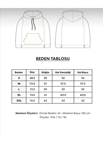 Josette Unisex Gri Vrstbhvr Baskılı Kapüşonlu Oversize Sweatshirt