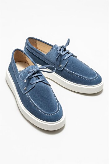 Elle Shoes Mavi Deri Erkek Günlük Ayakkabı