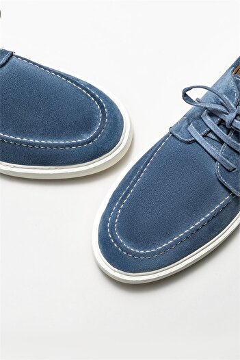 Elle Shoes Mavi Deri Erkek Günlük Ayakkabı