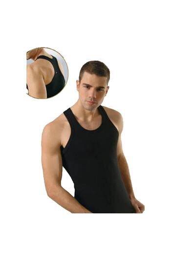Anıt 5 Pieces, Men's Ribbed Athlete Undershirt 100% Cotton (ribbed) Black