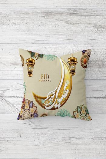 on the clouds Eid Mubarak Ramadan Tile Patterned Hidden Zippered Throw Pillow Cover Sofa Pillow Cover Set (4 Pieces)
