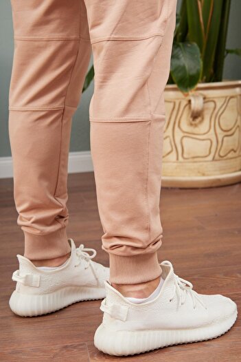 Danger Ανδρικό φούτερ με ελαστικό πόδι Regular Fit Milk Brown