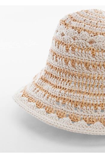 MANGO Woman Crochet Bucket Hat