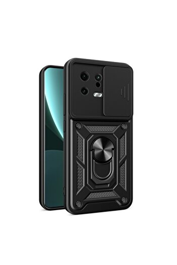Fibaks Xiaomi Mi 13 Case Armor Military Tank Cover with Camera Protection Sliding Ring