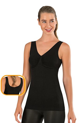 Sh Mağazacılık Waist Chest Belly Size 2 Thin Appearance Knitted Seamless Silky Womenblack Corset