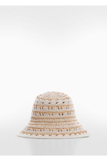 MANGO Woman Crochet Bucket Hat