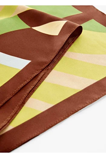 MANGO Woman Geometric Patterned Scarf