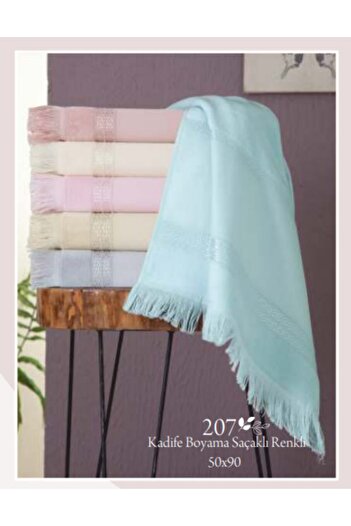 Fiesta 6 Pieces 50x90 Dyeing Punch Embroidered Serra Assortment Hand and Face Towel with Sleeve