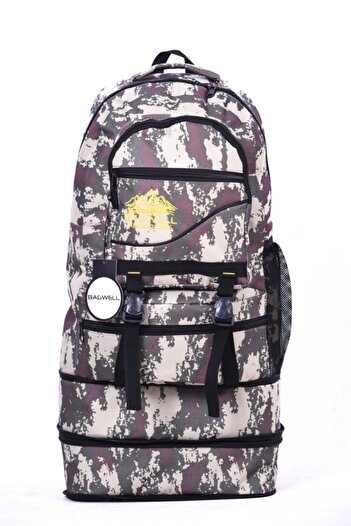 BAGWELL Τσάντα Camouflage Double Bellows 75 Lt-65 Lt και 50 Lt Mountaineer Κατάλληλη για ταξίδια και καθημερινή χρήση