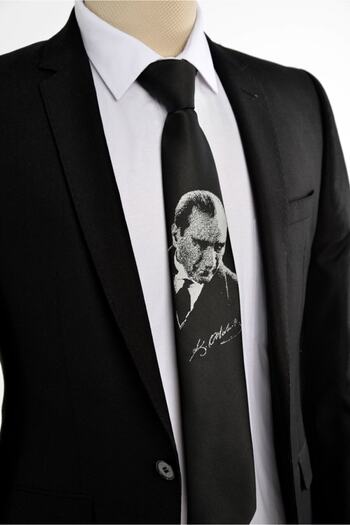 Brianze Black Mustafa Kemal Atatürk Woven Tie