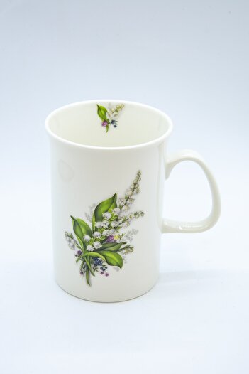Bursa Porselen Dekor Green Flower Pattern Porcelain Mug