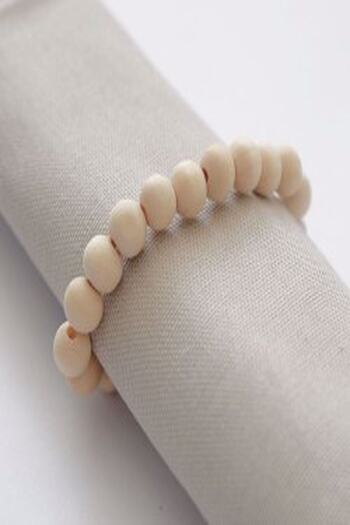 Emtory Home Set of 12 Natural Bead Napkin Rings
