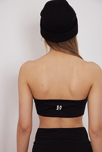 Eazy Co Women's Black Bandeu Top Bustier