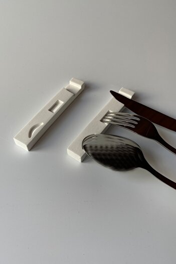sin istanbul Set of 2 Spoon - Fork - Knife Rest White