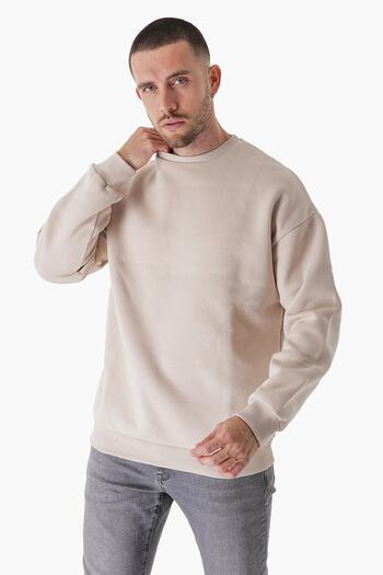 CHUBA Ανδρικό φούτερ Comfortable Fit Three Thread Basic Beige 23w103