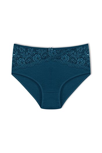 HNX 2-Piece Cotton Front Waist Lace Detailed High Waist Plus Size Women's Panties