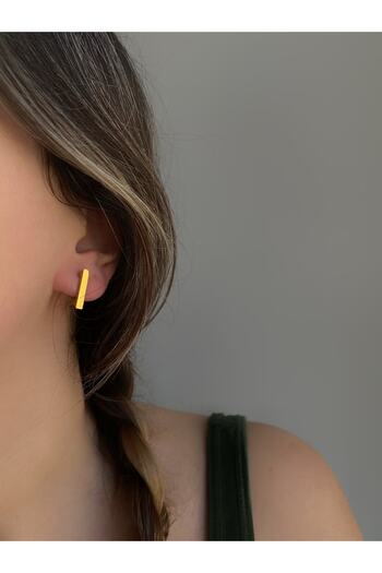 Owentis Steel Gold Triangle Form Belmo Earrings 1.5 Cm - No Darkening-