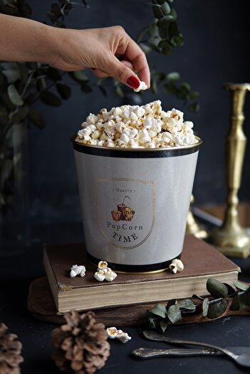 EVLE Metal Popcorn Box - Popcorn Bucket 13.5 Cm, Azura Er149-3o