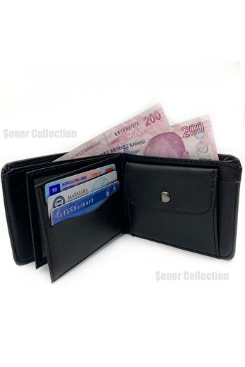 Şener collection Men's Wallet - Leather Look - Coin Compartment - 11 Card Capacity