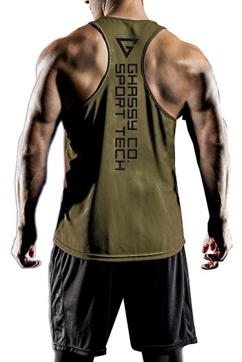 GHASSY CO. Men's Dry Fit Y-back Gym Fitness Athlete Gym-101