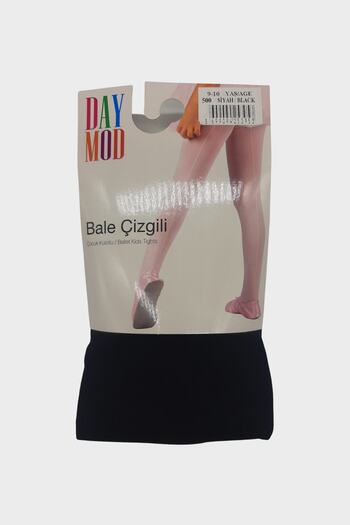 Daymod Детски чорапогащник с райета Çorapevi Ballet, черен