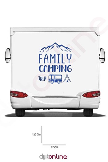 Dijitonline Autocolant Caravană Munte - Autocolant Camping - 120x97 Cm