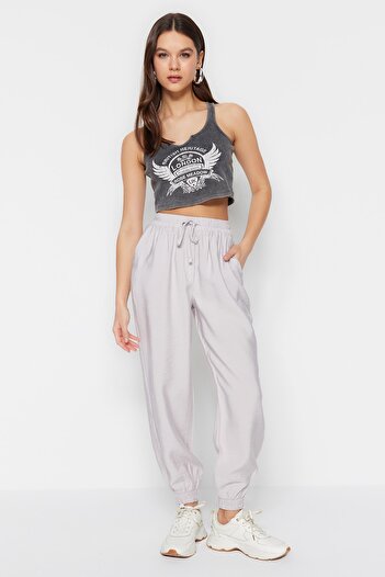 Trendyol Collection Gray Jogger Woven Trousers TWOSS20PL0129