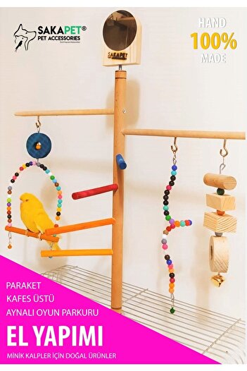 SAKAPET Giant Perch Mirrored Budgie Cage Parkour