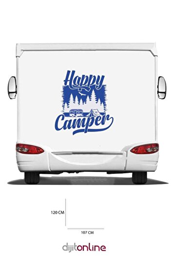Dijitonline Autocolant Camping Caravană - Decal Pădure - 107x120 Cm