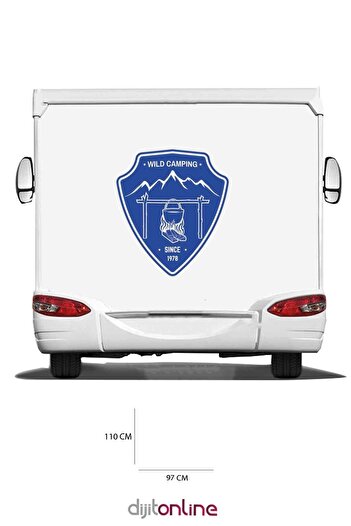 Dijitonline Autocolant Foc de Tabără Caravană - Autocolant Munte - 97x110 Cm
